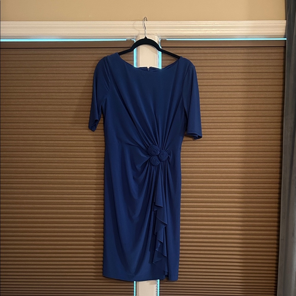 Kim Rogers Navy Midi Dress with Floral Detail